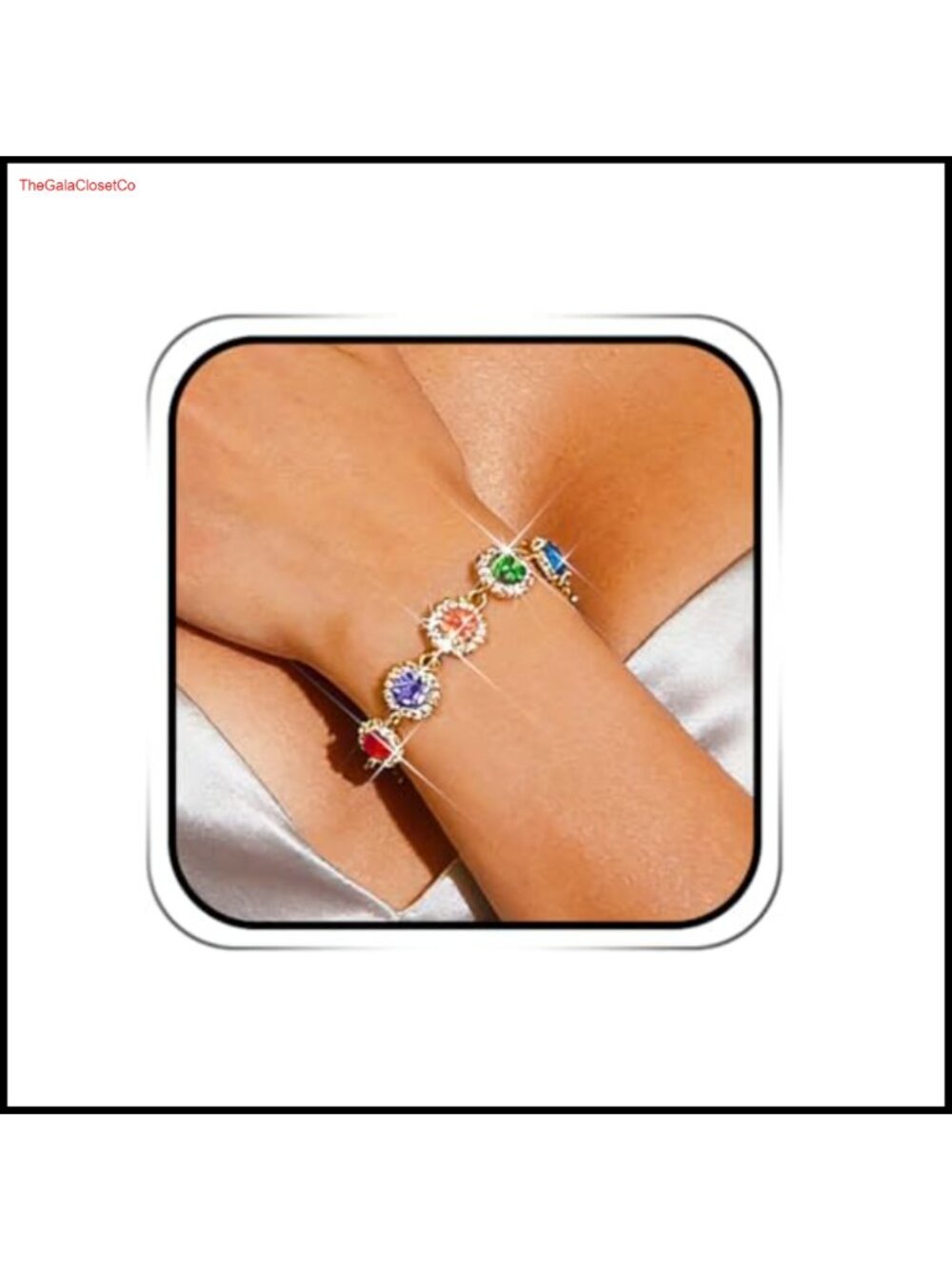 Crystal Rhinestone Bangle Bracelet Gold-Tone Alloy Gemstone